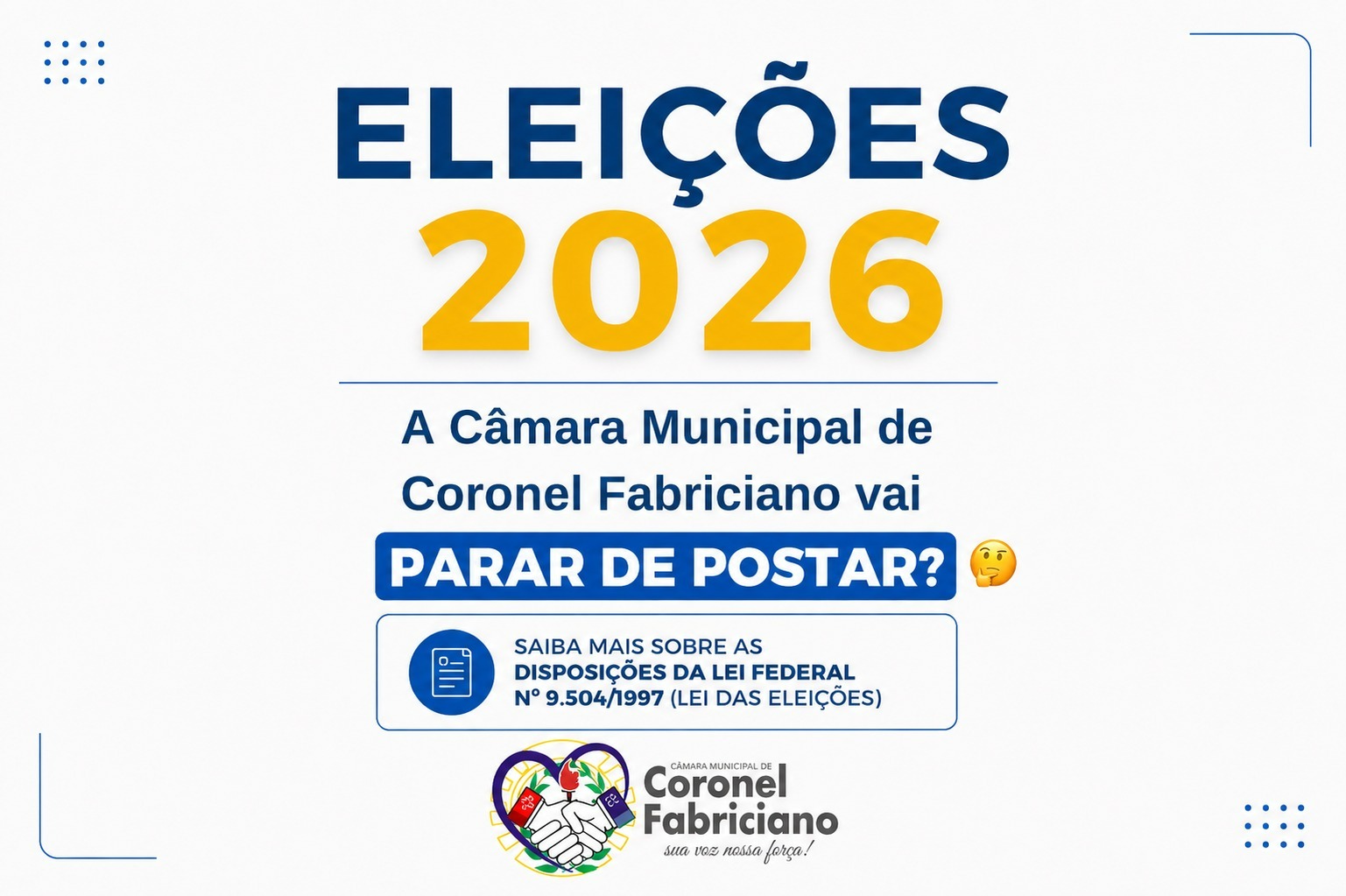 O que se pode publicar no site da câmara durante o período eleitoral